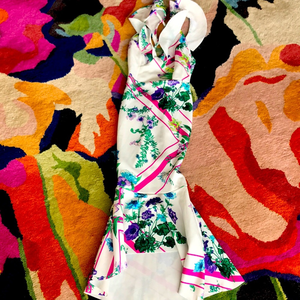 Floral Mermaid Hem Dress